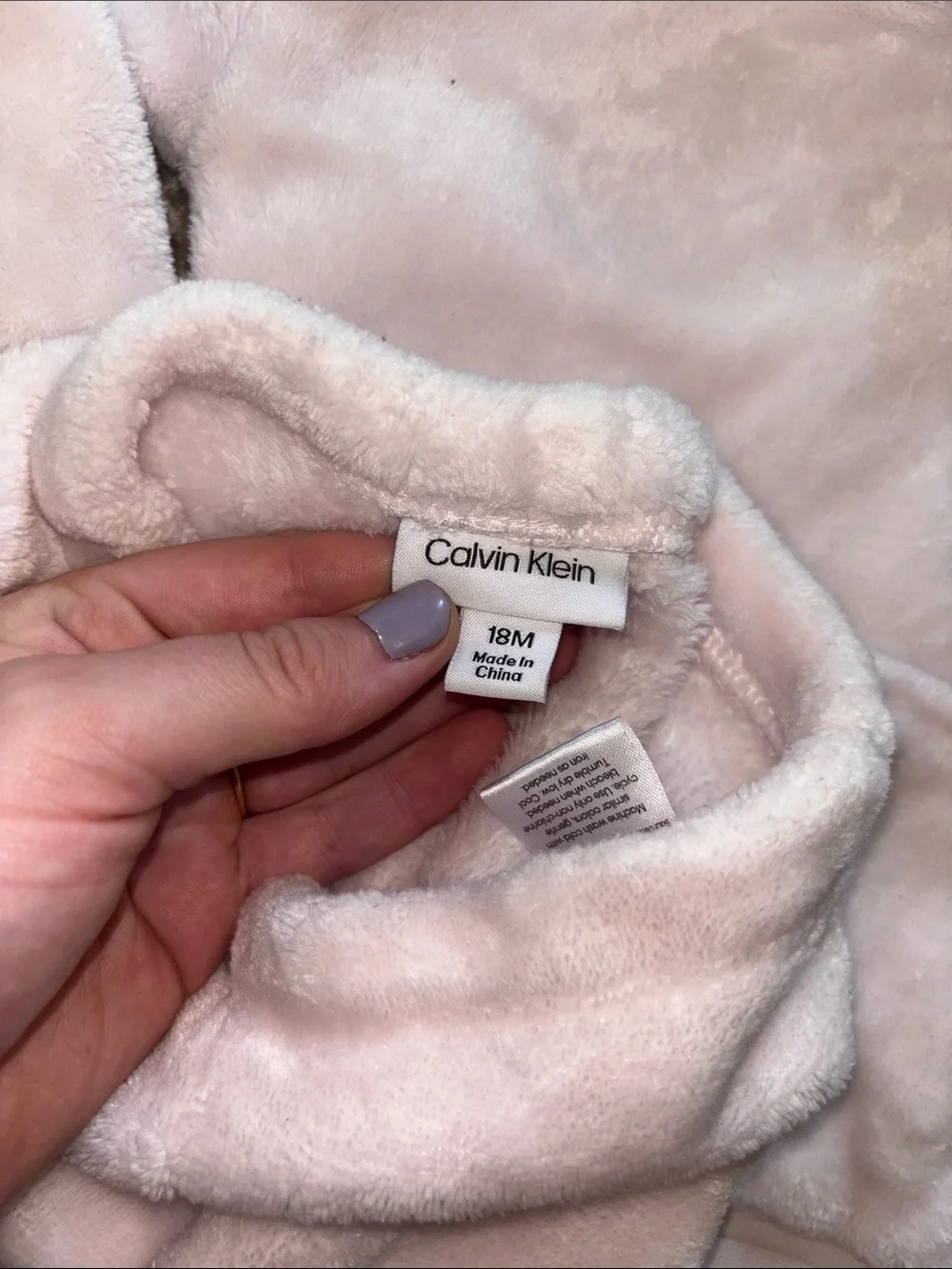 Calvin Klein Baby 18month Light Pink Plush Hoodie & Jogger Set